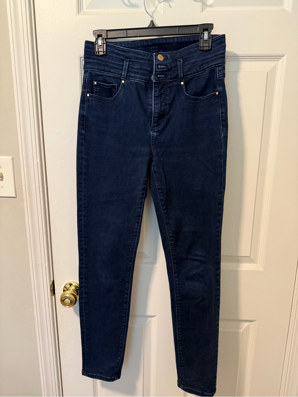 Ann Taylor Dark Blue High-Rise Skinny Jeans